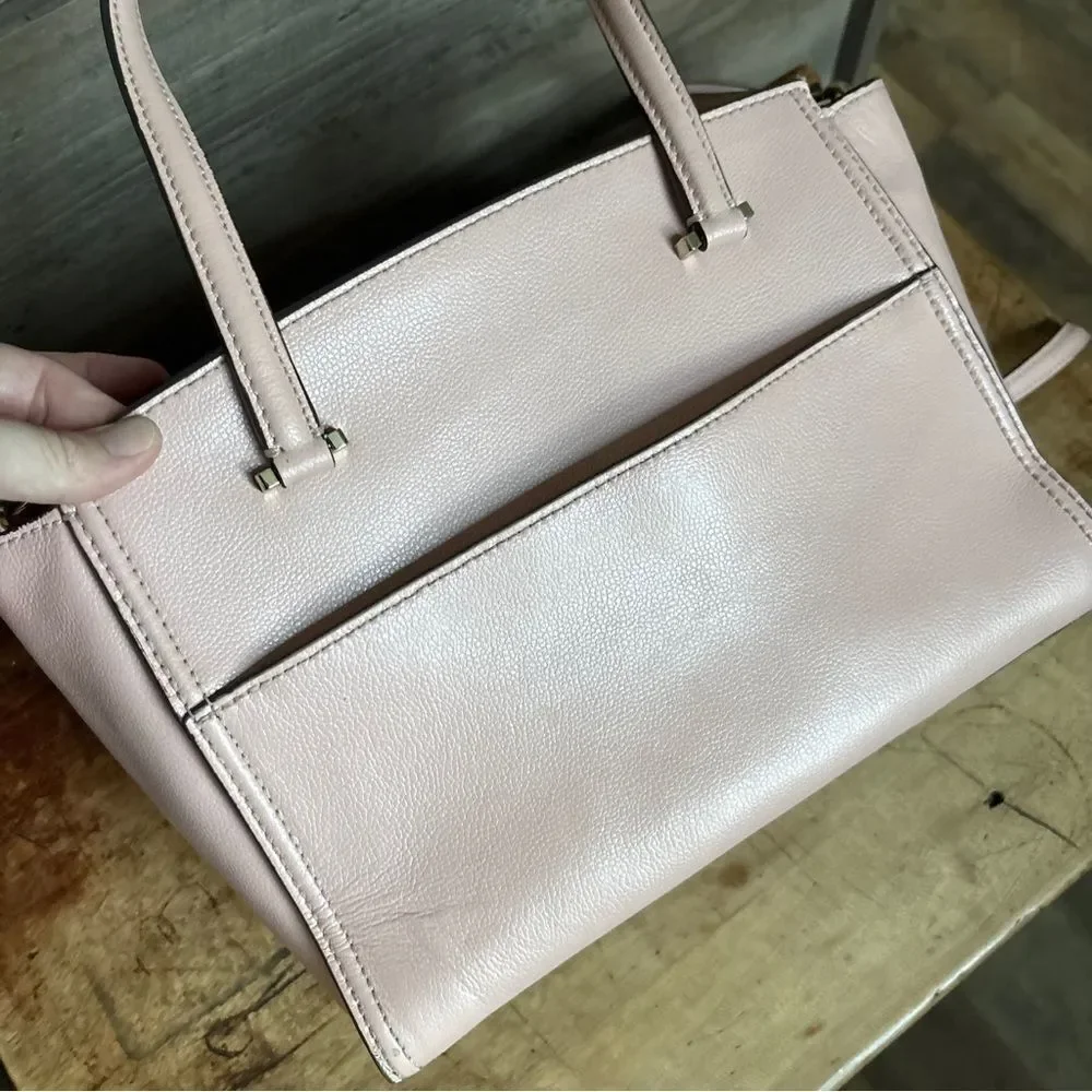 Kate Spade Light Pink Leather Purse with Handles & Shoulder Strap see INFO